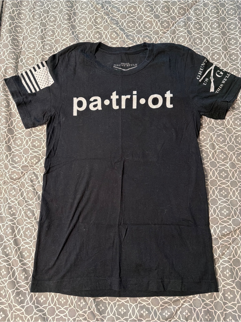 Grunt Style Black "Patriot" Graphic Tee - Size Small